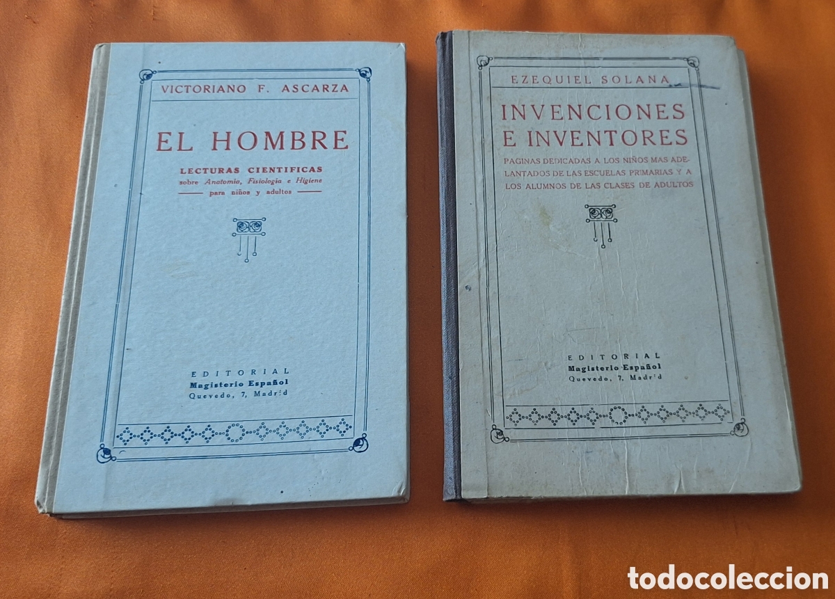 Libros antiguos: Pareja de Libros Invenciones e Inventores - Ezequiel Solana - El Hombre - Victoriano Ascarza