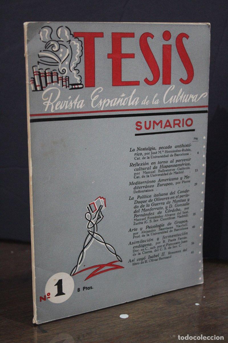 Antiquarische B&uuml;cher: Tesis. Revista Espa&ntilde;ola de la Cultura. N.&ordm; 1. - Vv.aa.