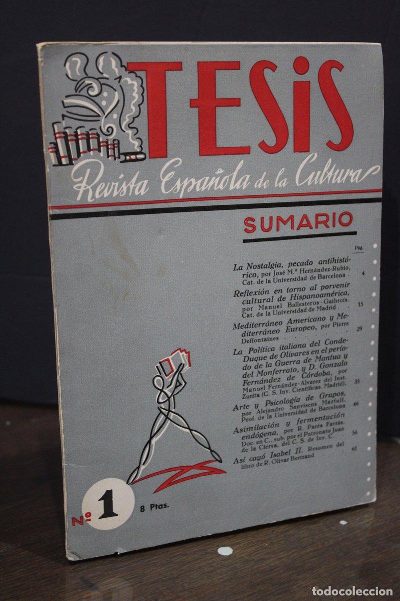 Antiquarische B&uuml;cher: Tesis. Revista Espa&ntilde;ola de la Cultura. N.&ordm; 1. - Vv.aa.
