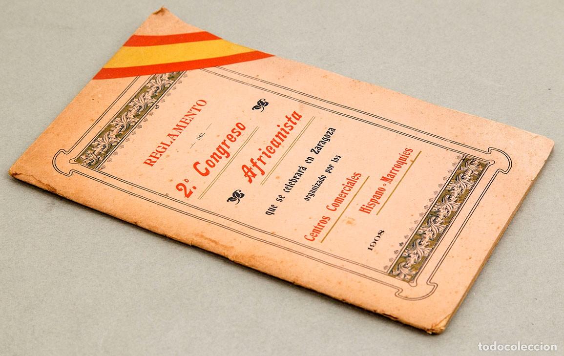 Libros antiguos: 2&ordm; CONGRESO AFRICANISTA - 1908 - REGLAMENTO - Foto 2