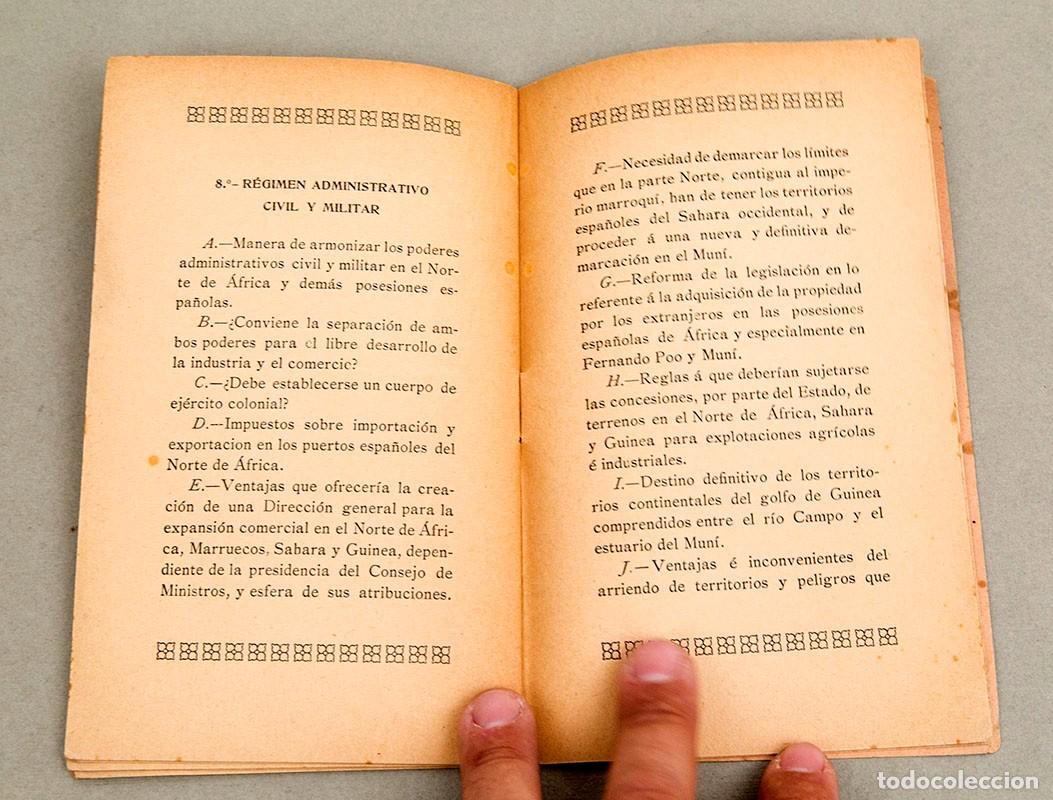 Libros antiguos: 2&ordm; CONGRESO AFRICANISTA - 1908 - REGLAMENTO - Foto 6