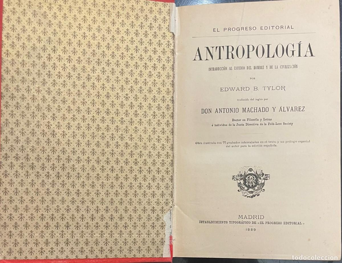 Libros antiguos: Antropolog&iacute;a. Edward B. Tylor - Foto 2