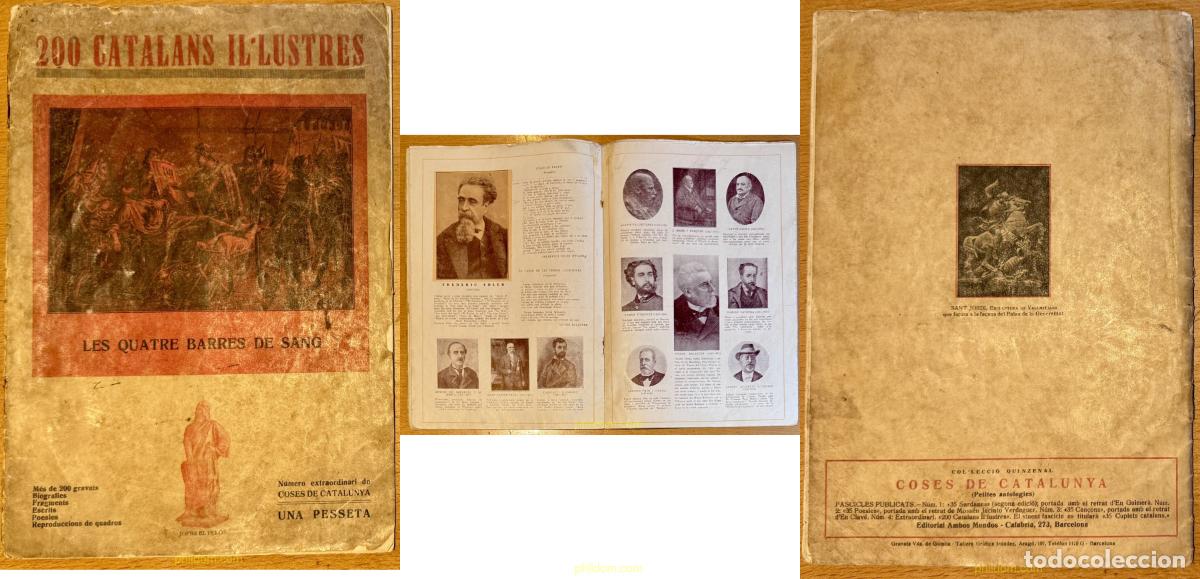 Libros antiguos: 200 CATALANS IL-LUSTRES LES QUATRE BARRES DE SANG 27 x 19 cm
