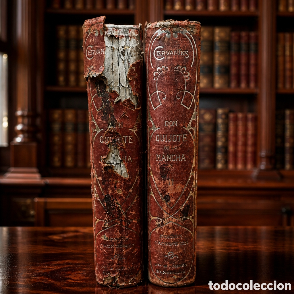 Libros antiguos: El Ingenioso Hidalgo Don Quijote de la Mancha, de Miguel de Cervantes, publicada en Barcelona...