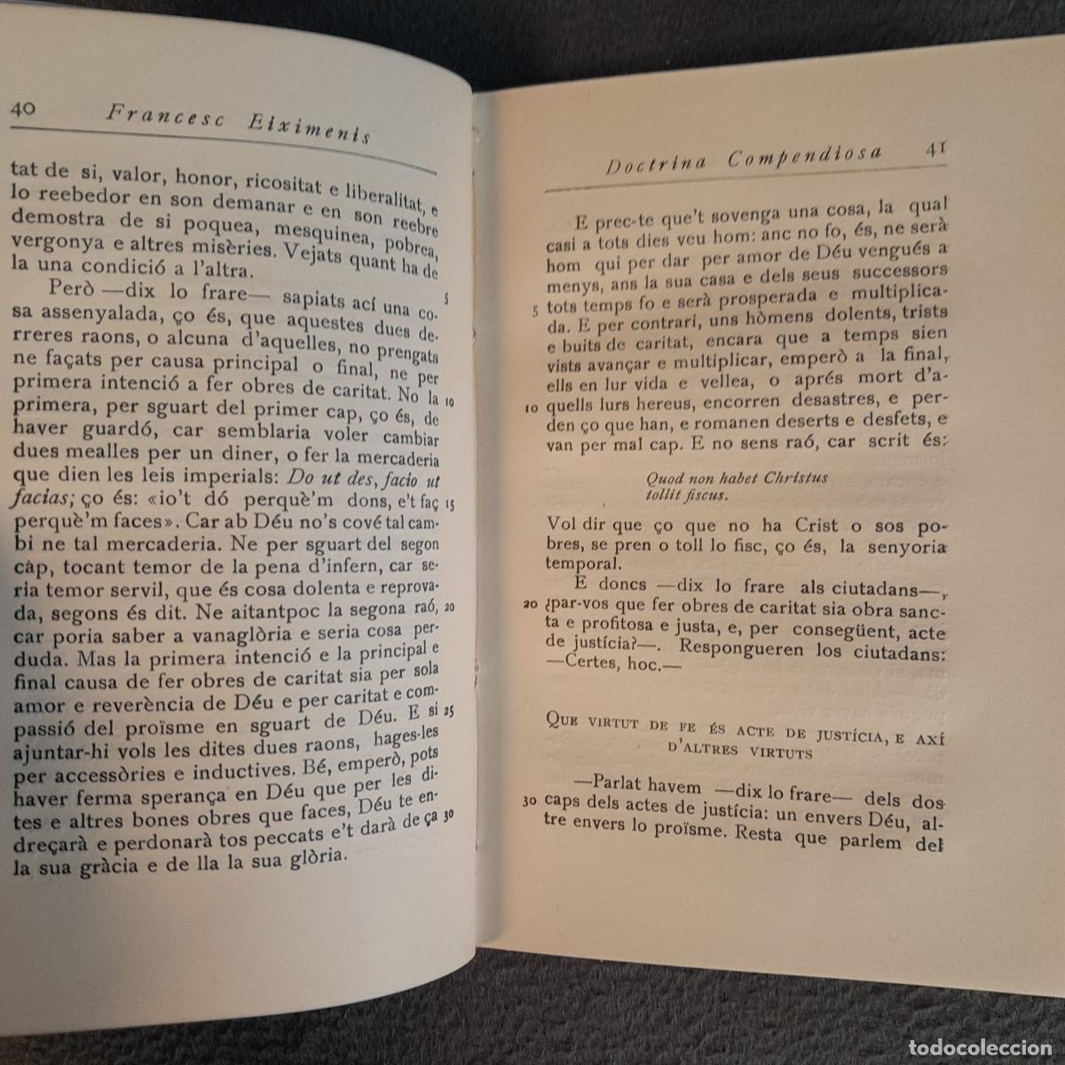 Libros antiguos: TP-27. DOCTRINA COMPENDIOSA. FRANCESC EIXIMENIS. A&Ntilde;O 1929 - Foto 5