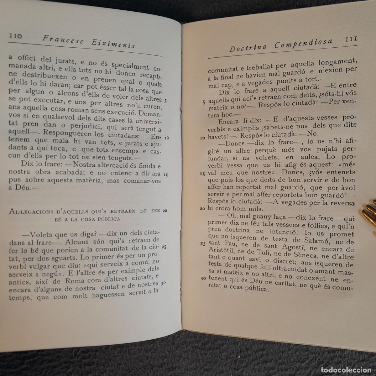 Libros antiguos: TP-27. DOCTRINA COMPENDIOSA. FRANCESC EIXIMENIS. A&Ntilde;O 1929 - Foto 9