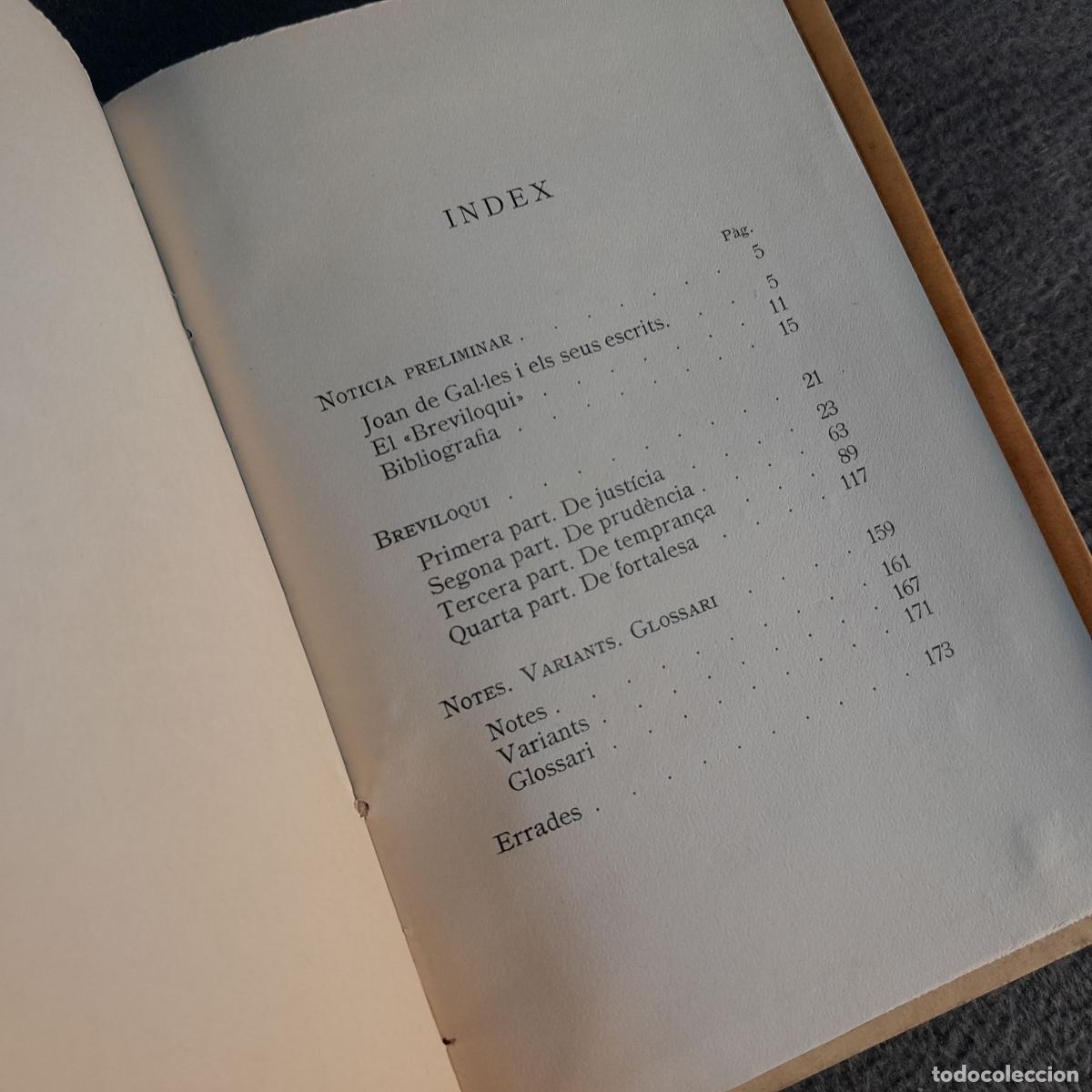 Libros antiguos: TP-35. BREVILOQUI. JOAN DE GALLES. 1930 - Foto 6