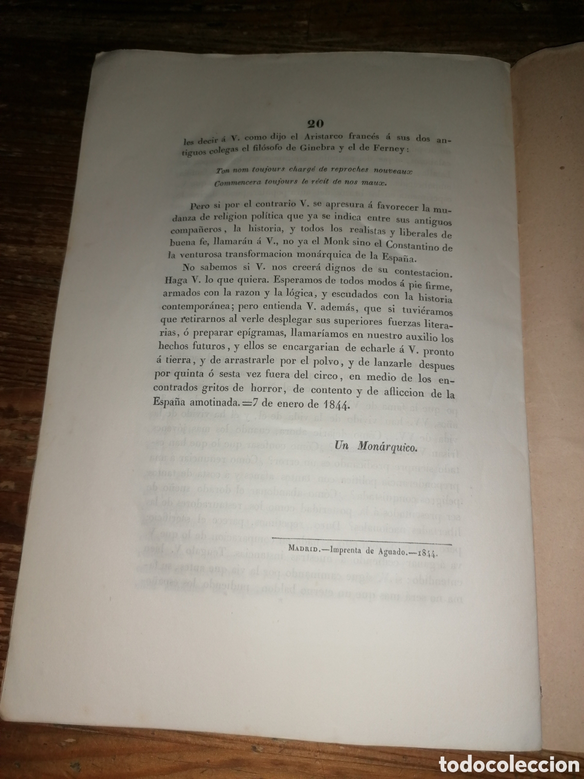 Libros antiguos: UN MON&Aacute;RQUICO. AL SE&Ntilde;OR MARTINEZ DE LA ROSA - - Foto 3