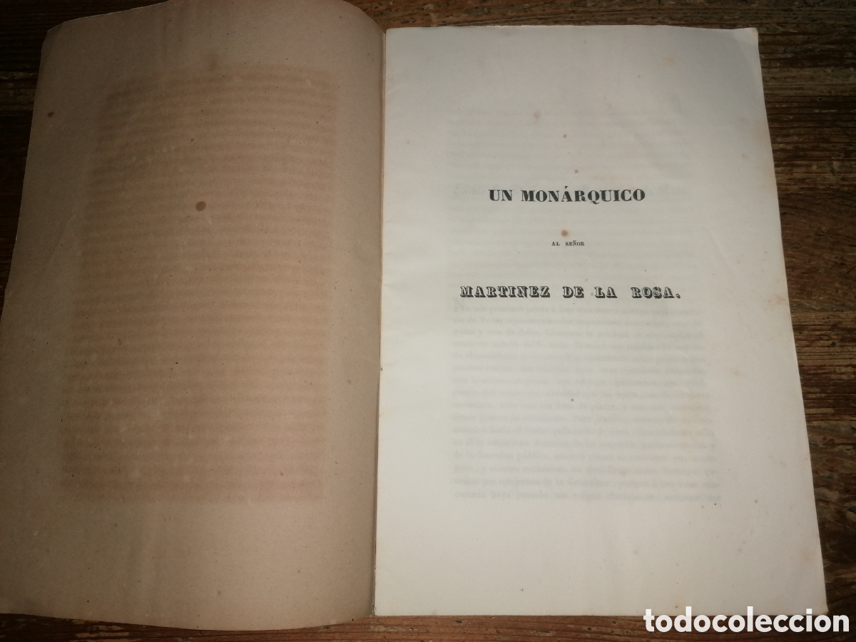 Libros antiguos: UN MON&Aacute;RQUICO. AL SE&Ntilde;OR MARTINEZ DE LA ROSA - - Foto 1