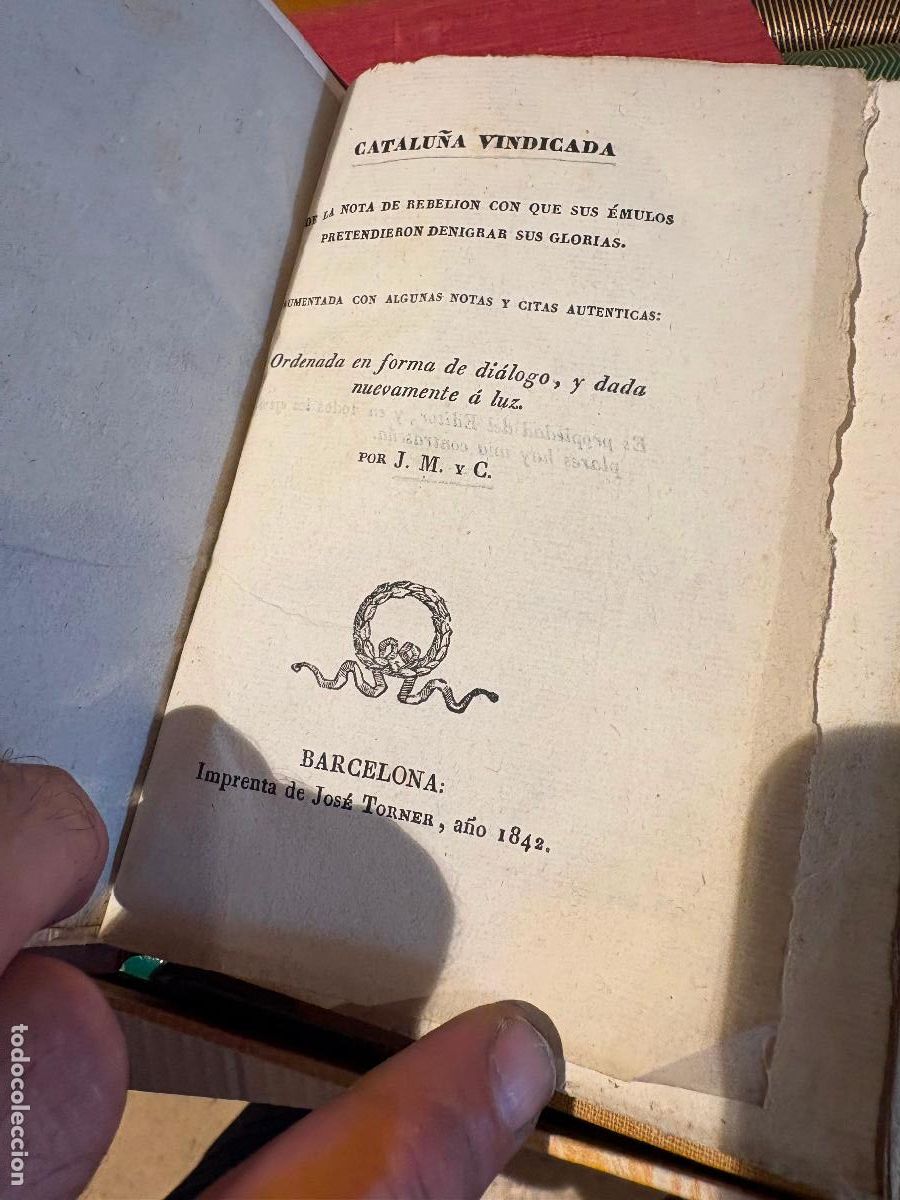 Libros antiguos: Libro Catalu&ntilde;a vindicada 1848