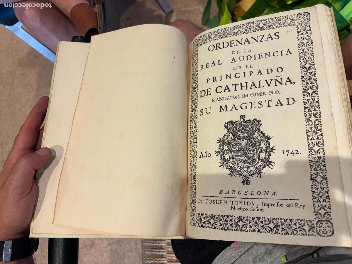 Libros antiguos: Ordenanzas de la Real Audiencia Principado de Catalu&ntilde;a del Rey a&ntilde;o 1742 Libro Pergamino