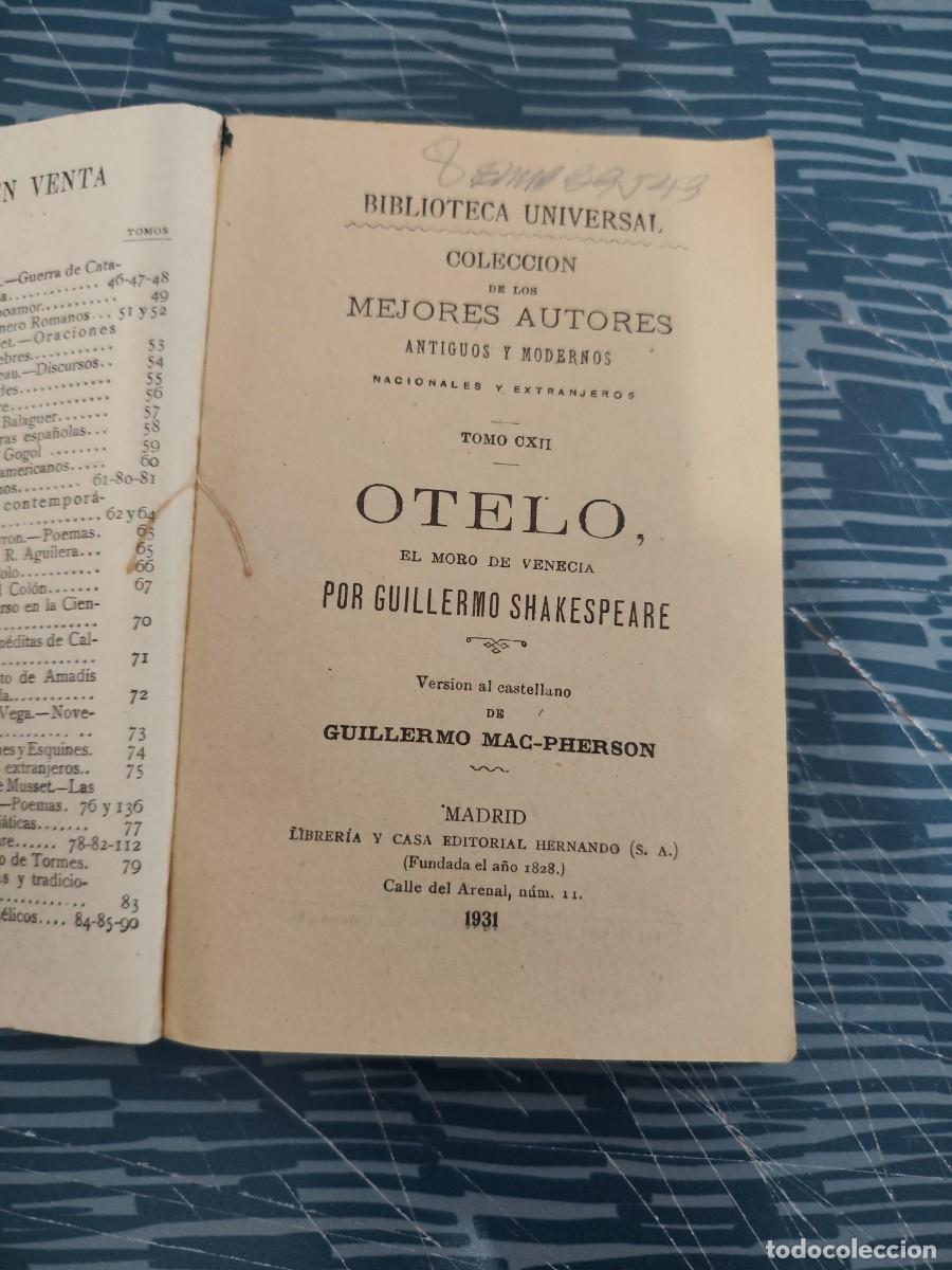 Libros antiguos: OTELO, SHAKESPEARE, MADRID,1931,LEER. - Foto 2