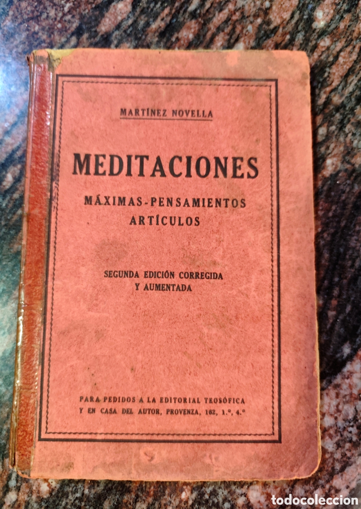 Libros antiguos: Meditaciones, M&aacute;ximas, Pensamientos. 1930. Dedicado y con lita lectores y fechas