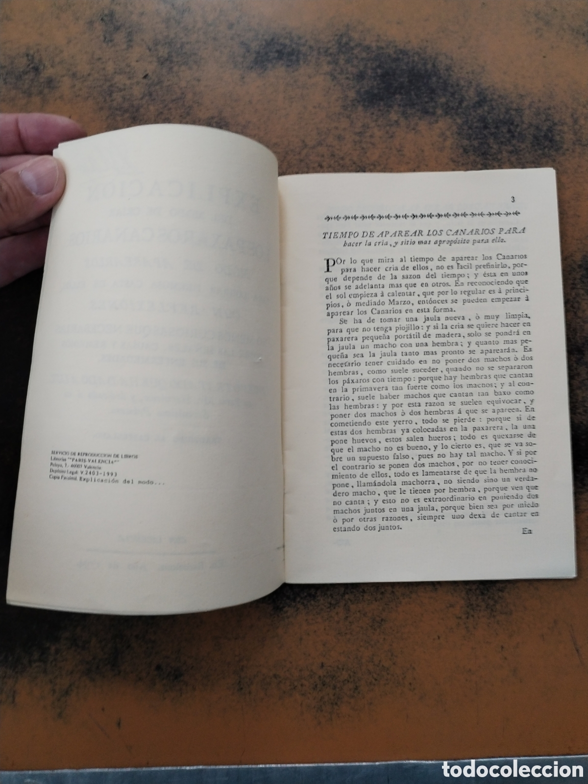 Libros antiguos: Explicaci&oacute;n del Modo de Criar los Paxaros Canarios facs&iacute;mil - Foto 3