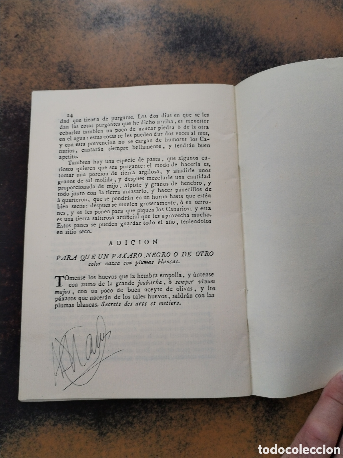 Libros antiguos: Explicaci&oacute;n del Modo de Criar los Paxaros Canarios facs&iacute;mil - Foto 4