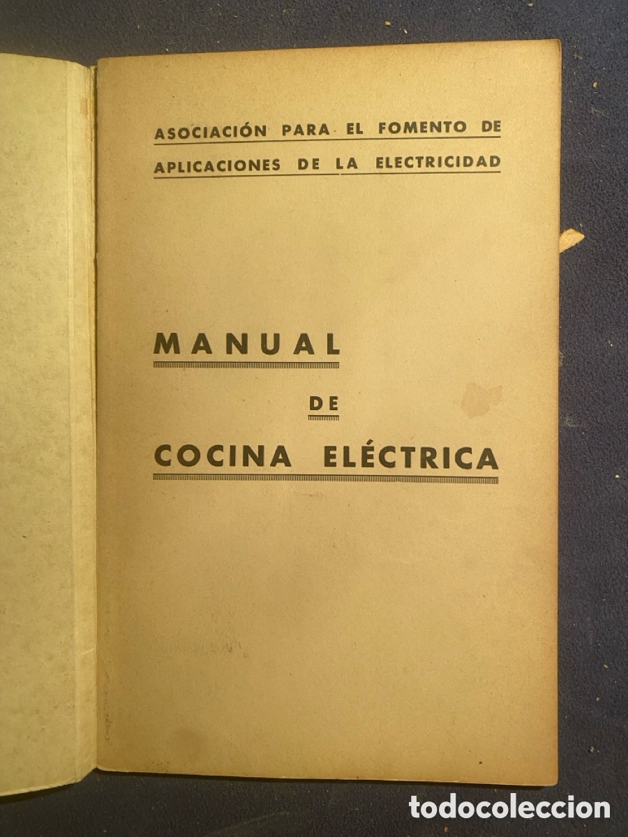 Libros antiguos: A.F.E.: - MANUAL DE COCINA ELECTRICA - (S.A.) - Foto 2