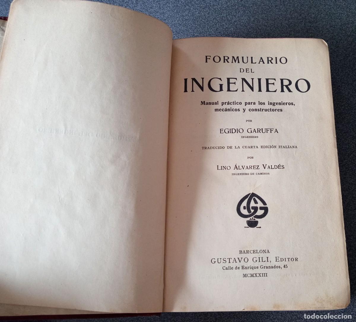 Libros antiguos: Formulario Del Ingeniero Egidio Garuffa - Foto 5