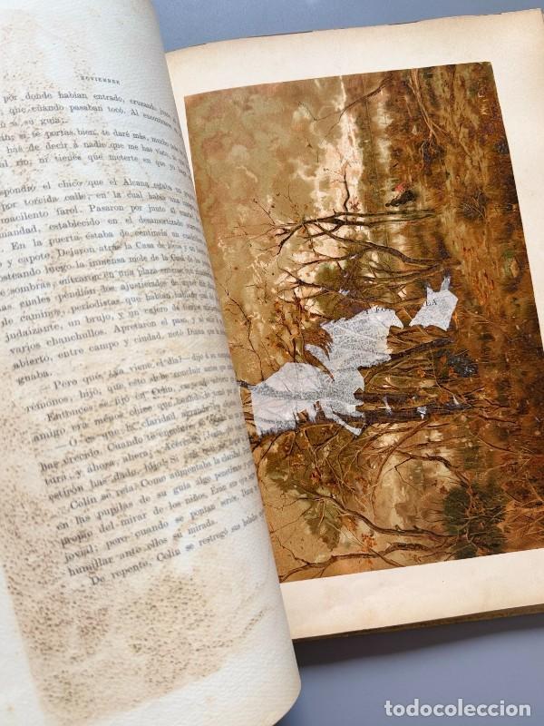 Libros antiguos: Los meses (dedicatoria de Ma&ntilde;&eacute; y Flaquer) - Imprenta de Henrich y Comp., 1889 - Foto 9