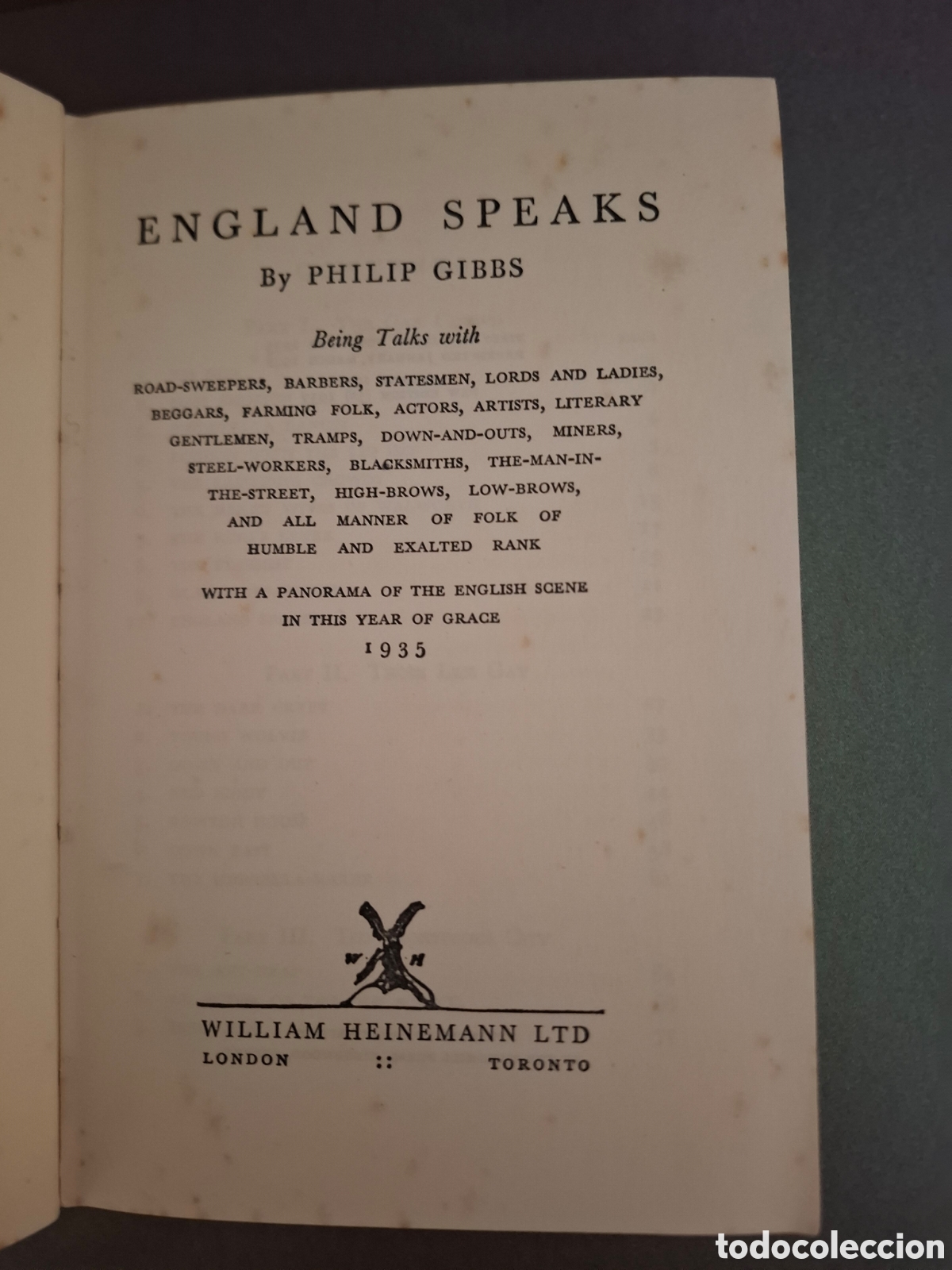 Libros antiguos: England Speaks - Philip Gibbs - 1935