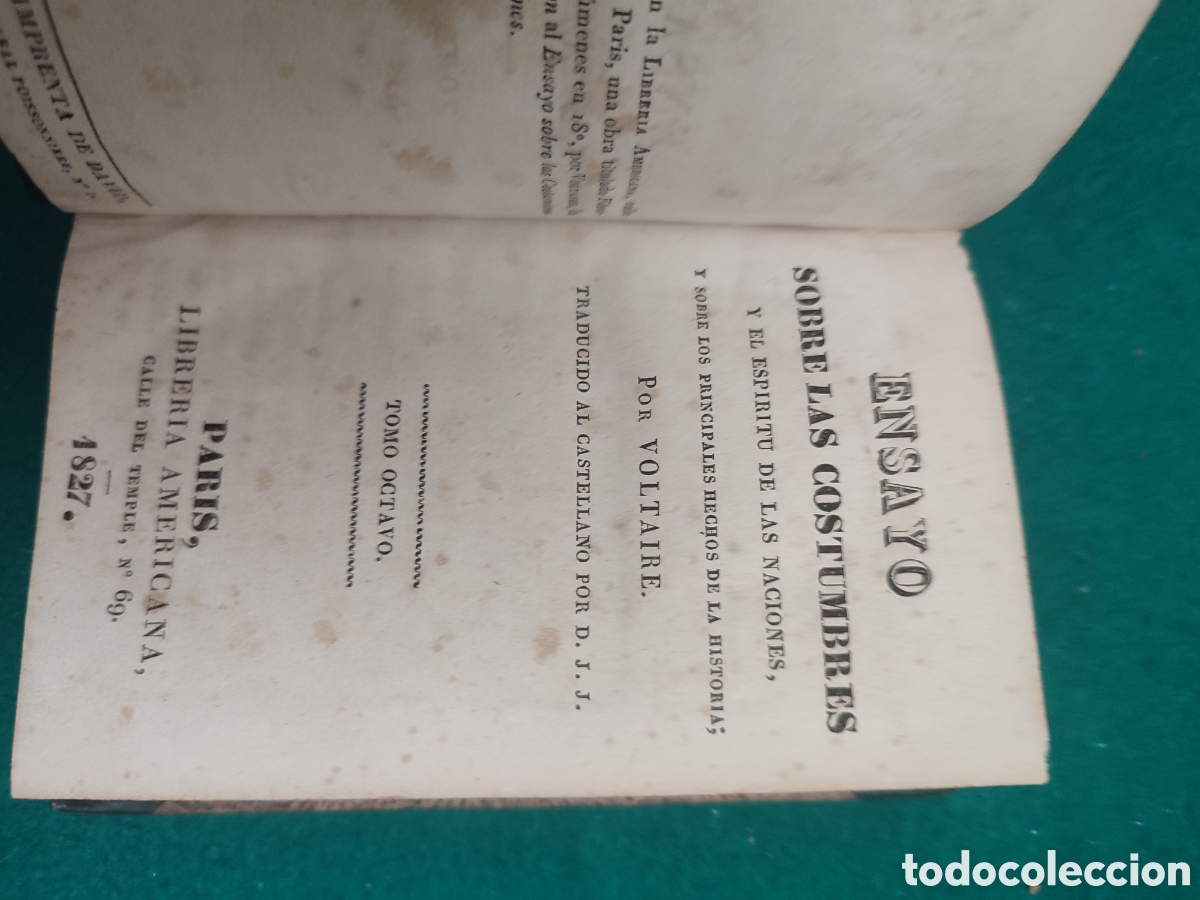 Libros antiguos: Libro ensayo de las costumbres Voltaire 1827 Paris - Foto 4