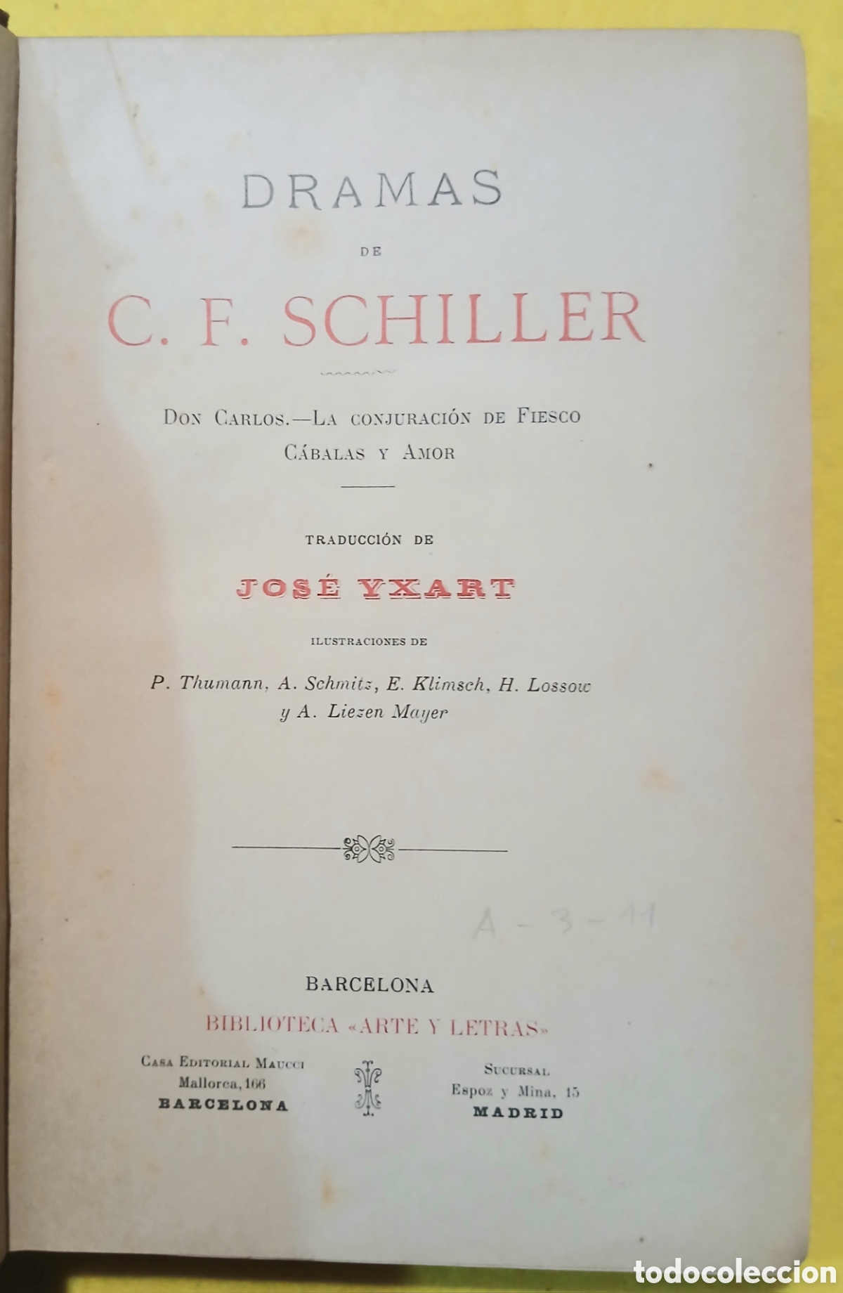 Libros antiguos: Dramas C.F. SCHILLER - Foto 5