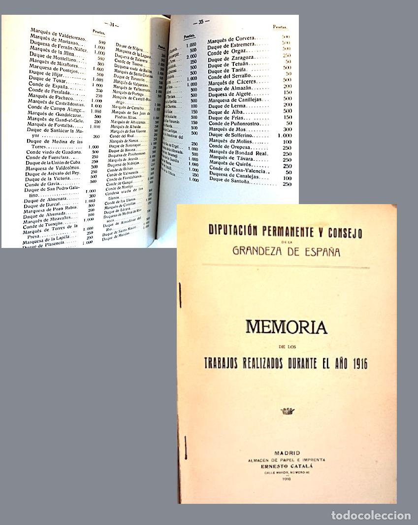Libros antiguos: Grandeza de Espa&ntilde;a 1916 (Diputaci&oacute;n permaneonte y cnsejo de la Grandeza de Espa&ntilde;a