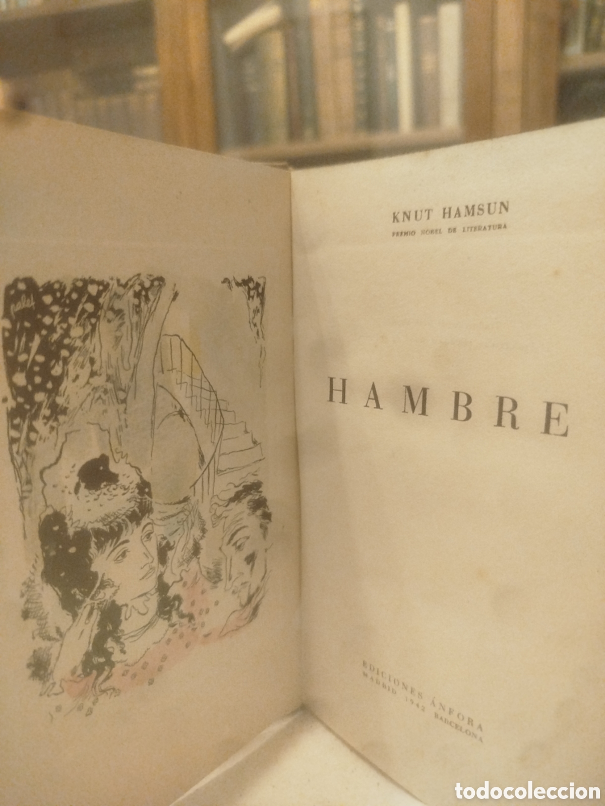 Libros antiguos: Libro Hambre - Knut Hamsun (1942, Ediciones &Aacute;nfora) - Primera Edici&oacute;n