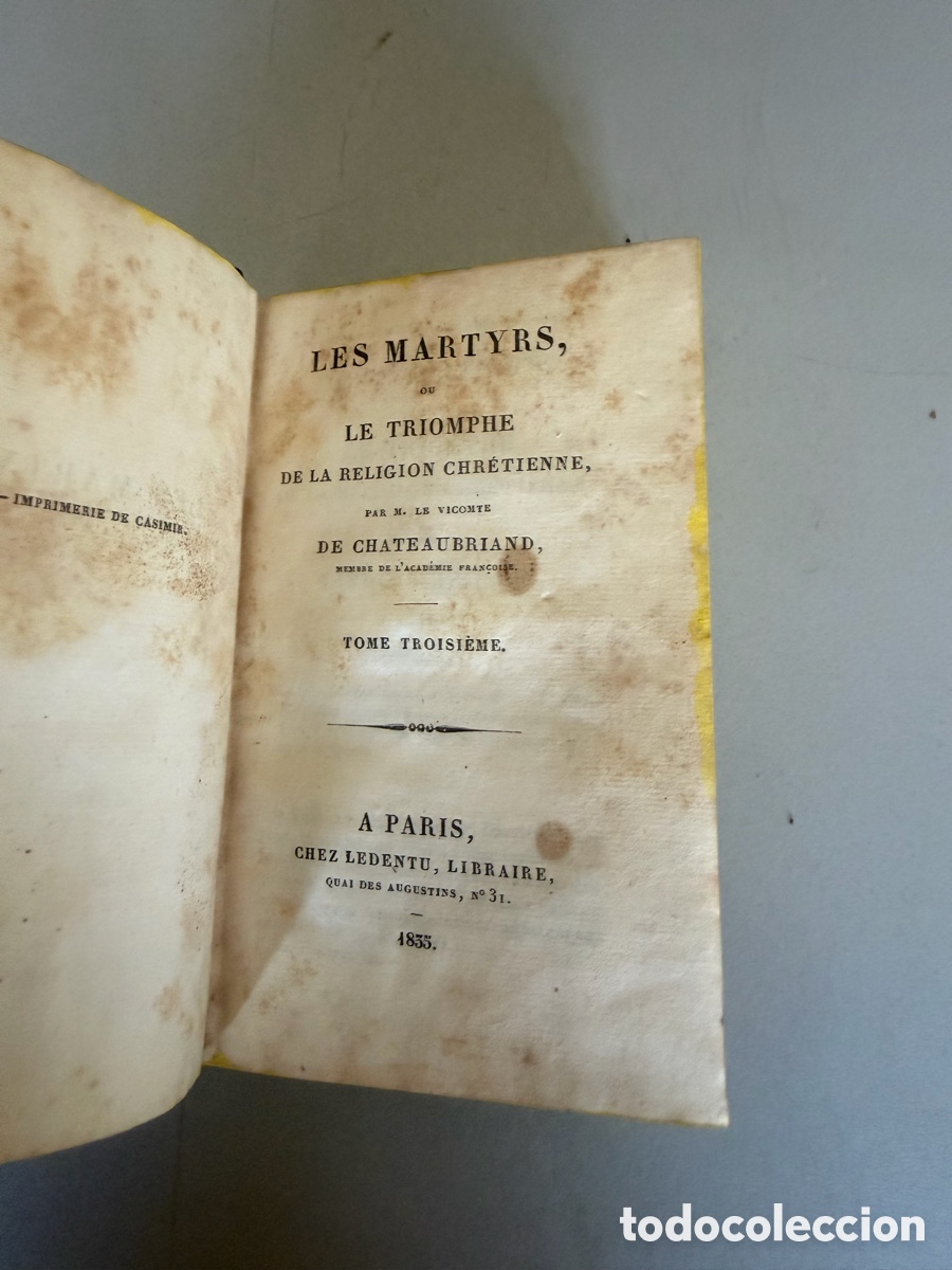 Libros antiguos: Les Martyrs, ou Le Triomphe de la Religion Chr&eacute;tienne - Foto 2