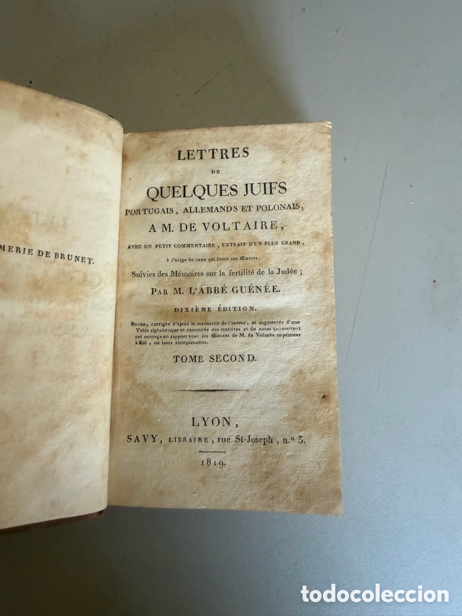 Libros antiguos: LETTRES DE QUELQUES JUIFS, PORTUGAIS - Foto 2