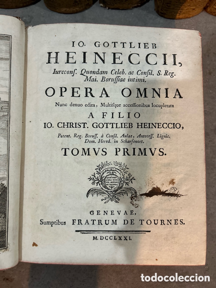 Libros antiguos: HEINECCII GOTTLIEB OPERA OMNIA - 1771-A5 - Foto 3