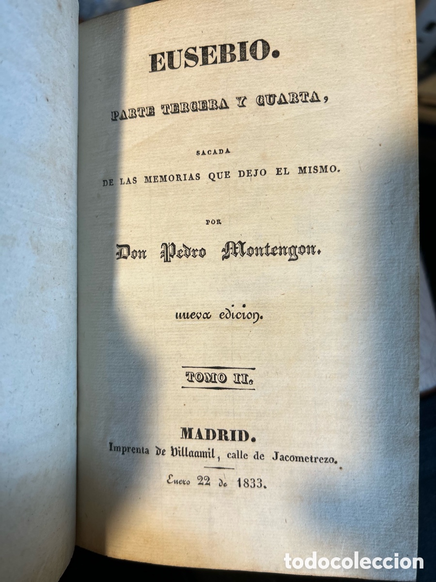 Libros antiguos: EUSEBIO - PEDRO MONTEGON - A6 - Foto 4