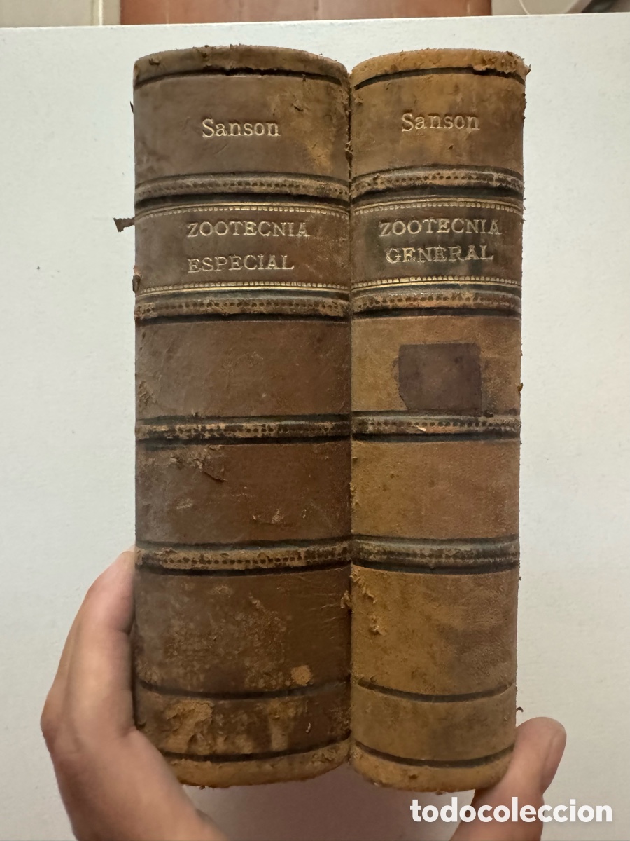 Libros antiguos: Lote dos tomos Tratado de Zootecnia de Andr&eacute;s Sanson &ndash; s. XIX / principios XX