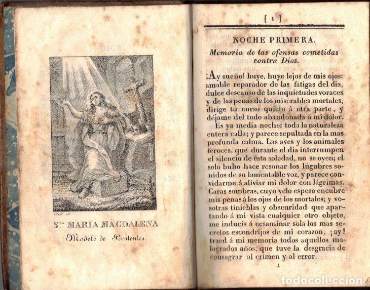 Libros antiguos: Incunable litogr&aacute;fico. Las noches de S. Mar&iacute;a Magdalena (Brusi, 1824)