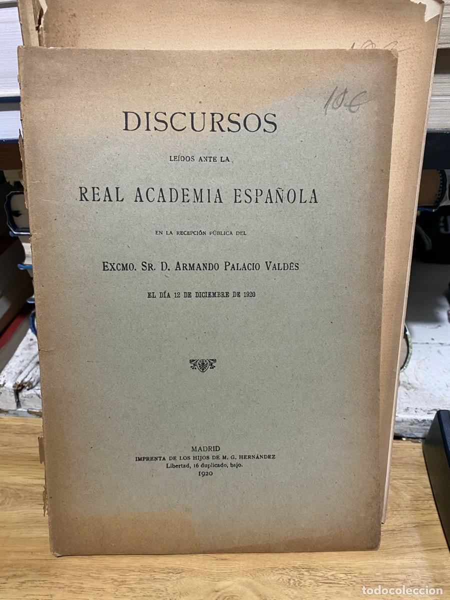 Libros antiguos: DISCURSOS, REAL ACADEMIA DE LA HISTORIA, EXCMO. SR. D. ARMANDO PALACIO VALDES