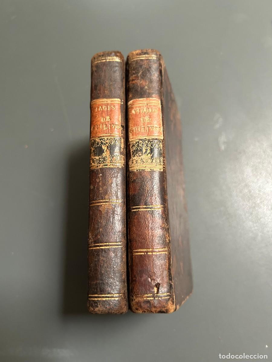 Libros antiguos: VIAGES DE LEMUEL GULLIVER. 4 PARTES DE LA OBRA EN 2 VOL. 1&ordf; TRADUCCI&Oacute;N ESPA&Ntilde;OL. SPARTAL 1793 Y 1797.