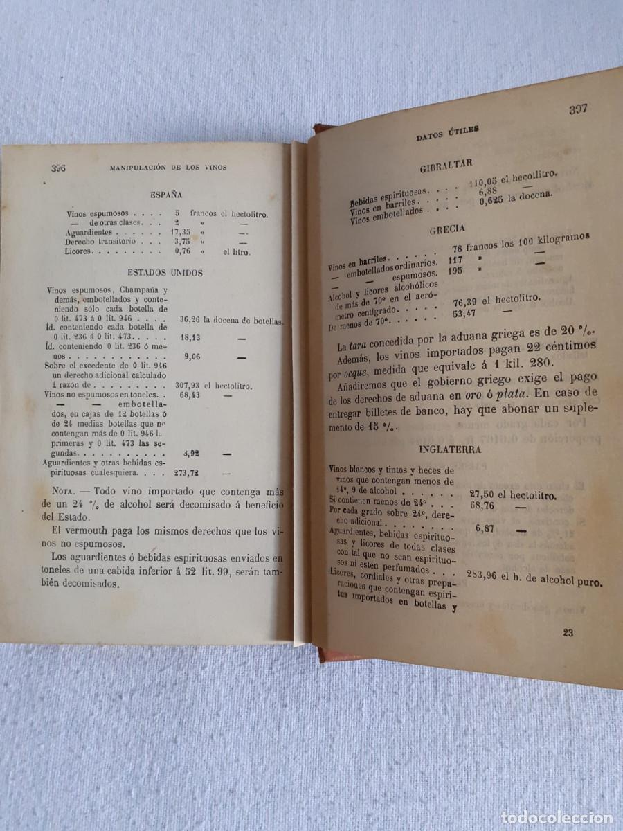Libros antiguos: Manipulaci&oacute;n de los Vinos. Ed. Garnier - Foto 8