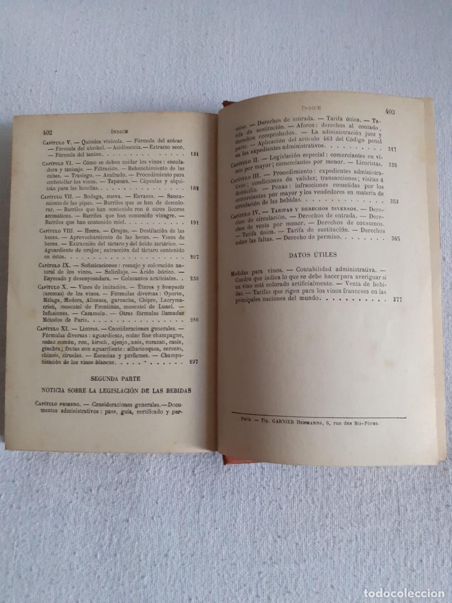 Libros antiguos: Manipulaci&oacute;n de los Vinos. Ed. Garnier - Foto 12