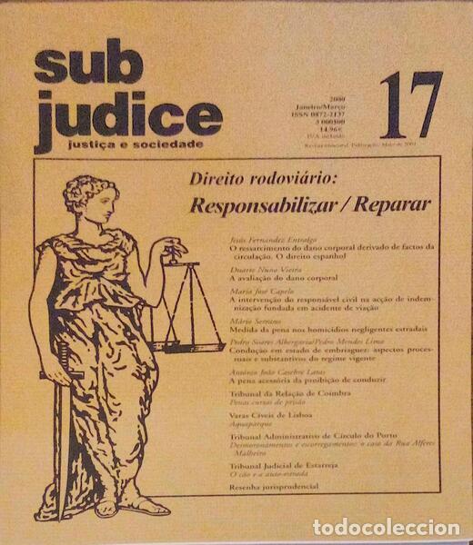 Libros antiguos: SUB JUDICE, JUSTI&Ccedil;A E SOCIEDADE, N.&ordm; 17, DIREITO ROVI&Aacute;RIO: RESPONSABILIZAR/REPARAR.