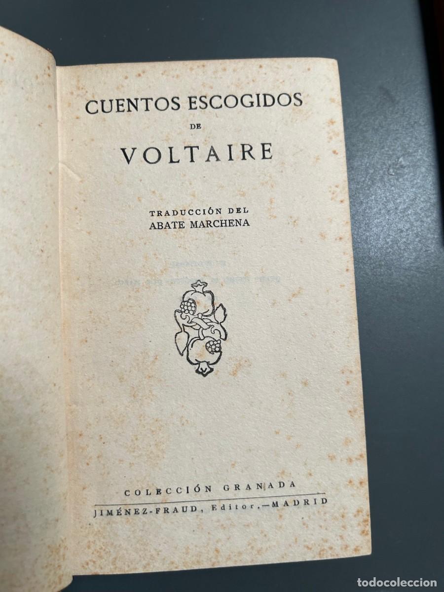 Libros antiguos: CUENTOS ESCOGIDOS DE VOLTAIRE. TRADUCCI&Oacute;N ABATE MARCHENA. PRINCIPIOS S.XX