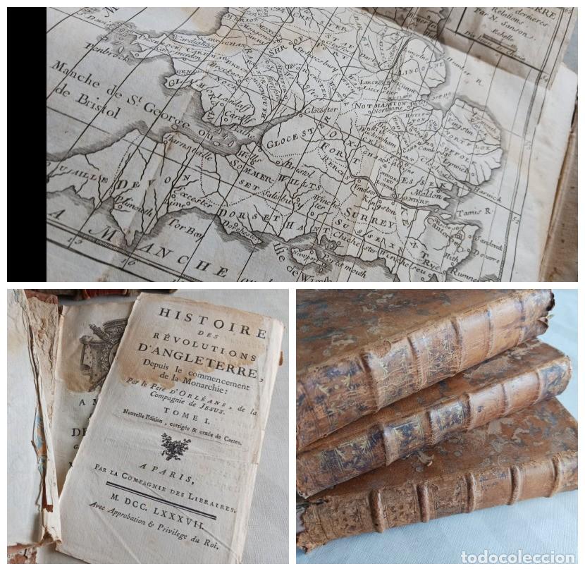 Libros antiguos: 1787: HISTORIA DE LAS REVOLUCIONES DE INGLATERRA (HISTOIRE REVOLUTIONS D'ANGLETERRE), TOMOS 1, 2 Y 4