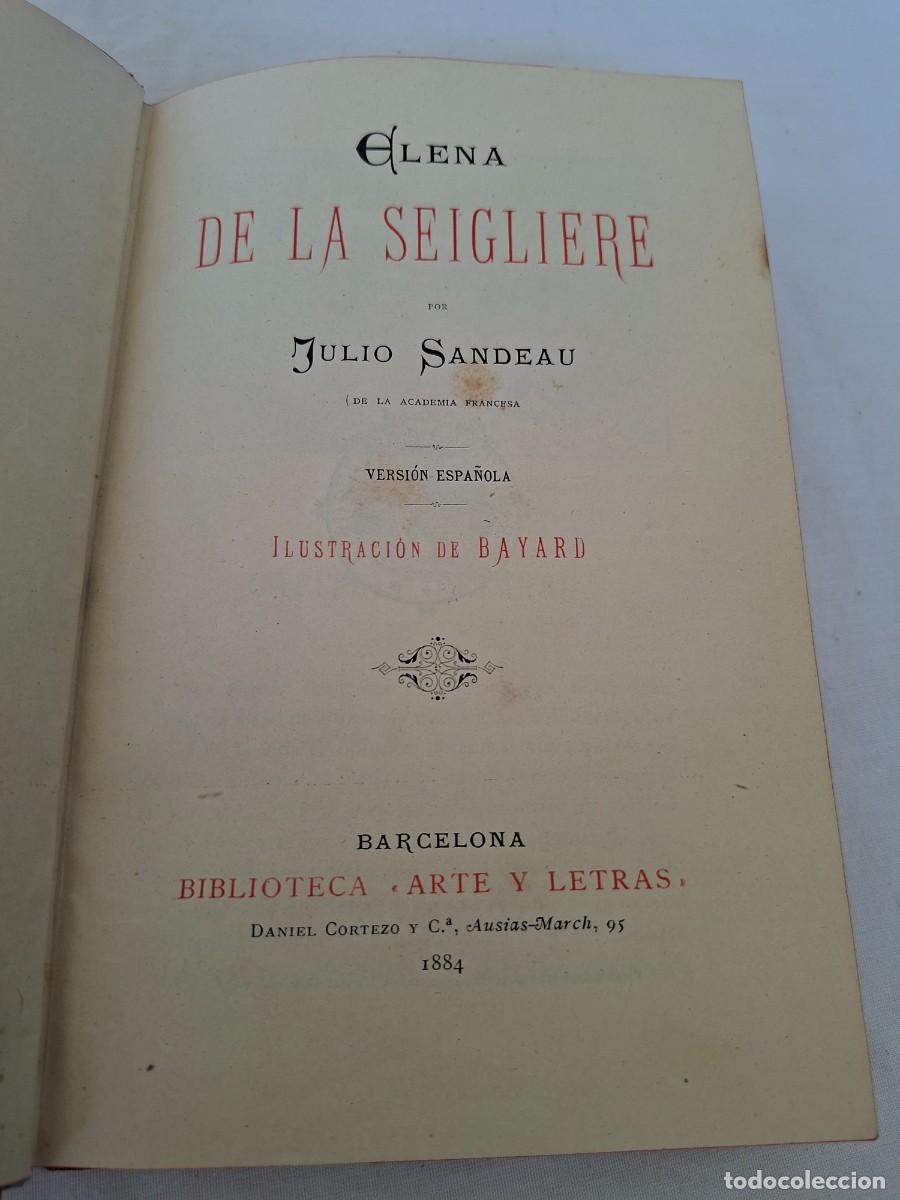Libros antiguos: ELENA DE SEIGLIERI, JULIO SANDEAU - Foto 3