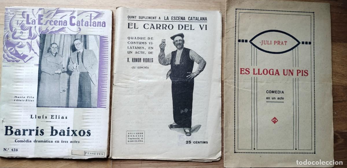 Libros antiguos: LOTE 3 LIBROS EN CATAL&Aacute;N - BARRIS BAIXOS ( LLUIS ELIAS ) -EL CARRO DEL VI - JULI PRAT