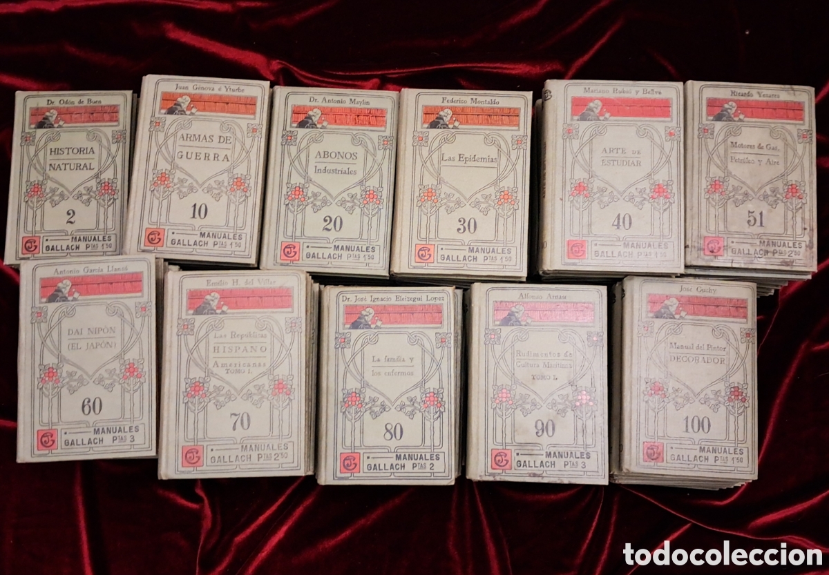 Libros antiguos: LOTE 104 TOMOS MANUALES GALLACH. Ed. Sucesores de Manuel Soler