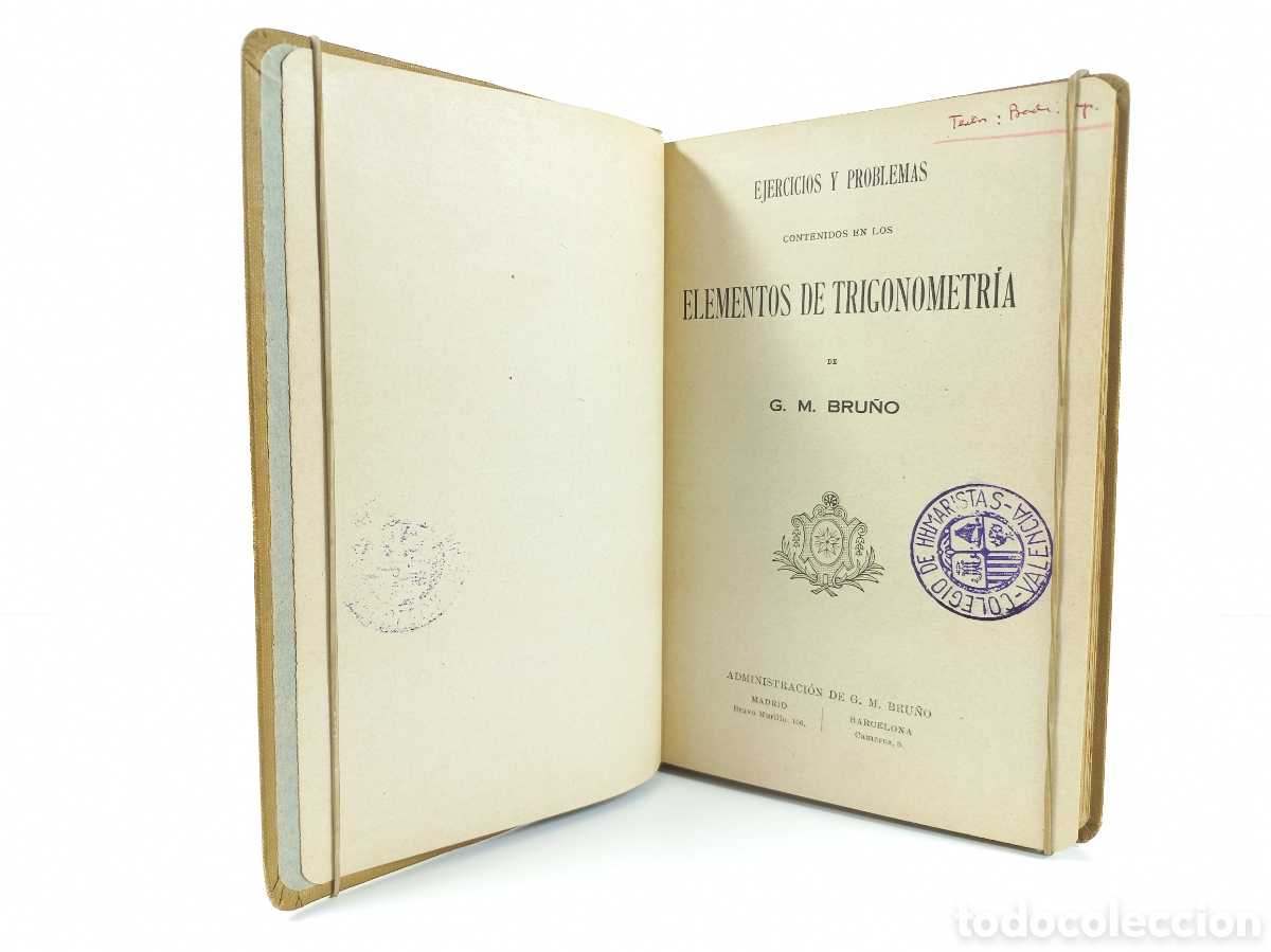 Libros antiguos: Ejercicios de Trigonometr&iacute;a. Bru&ntilde;o. 1916. - Foto 3
