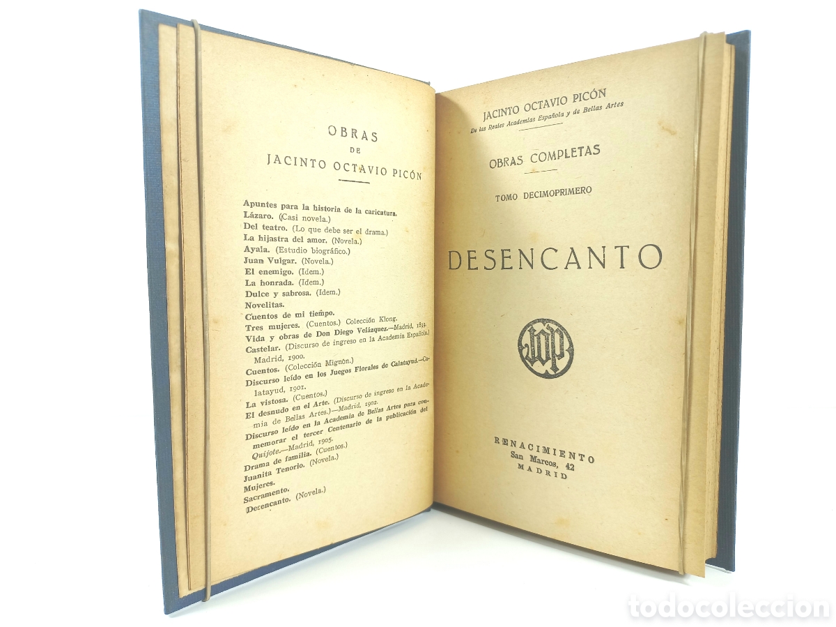 Libros antiguos: Desencanto. Jacinto Octavio Pic&oacute;n. Renacimiento. - Foto 4