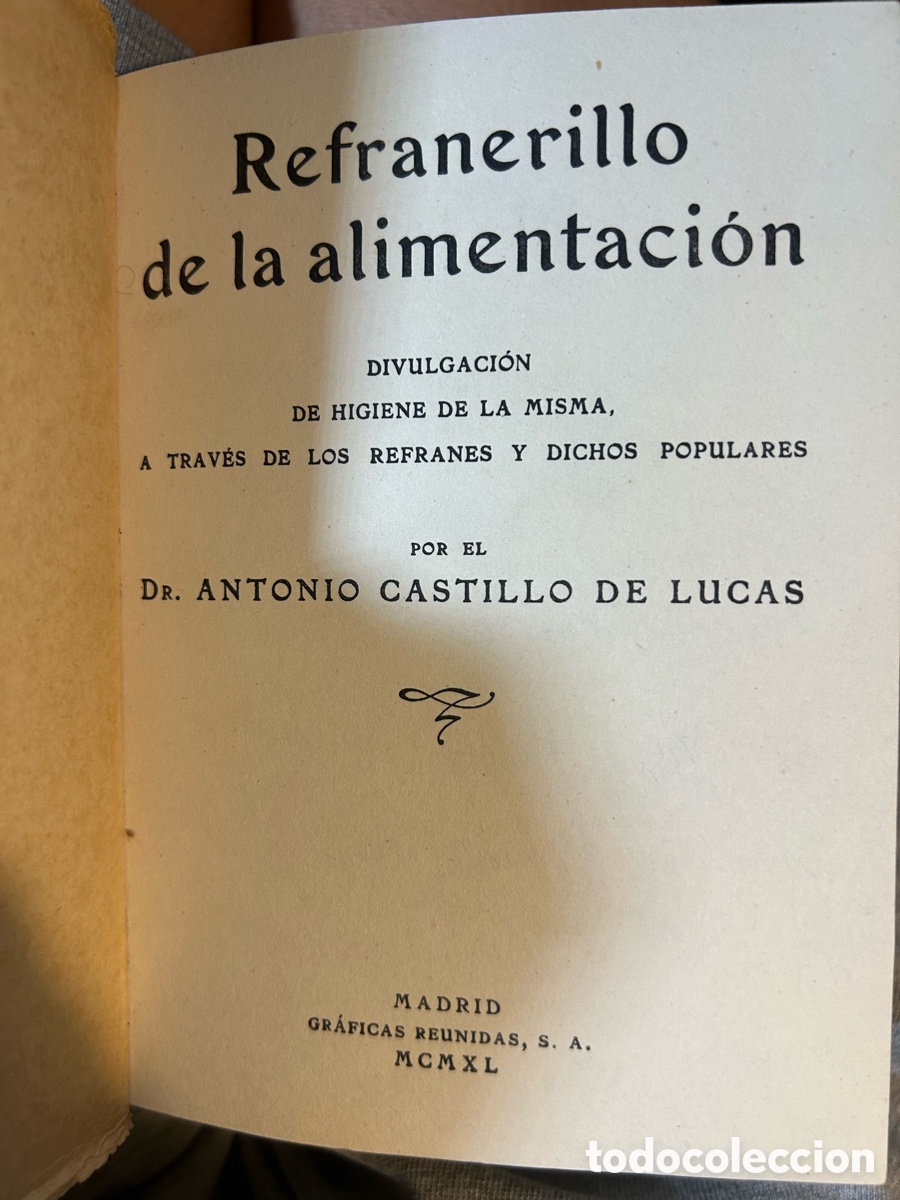 Libros antiguos: REFRANERILLO DE LA ALIMENTACION - FIRMADO- B6 - Foto 3