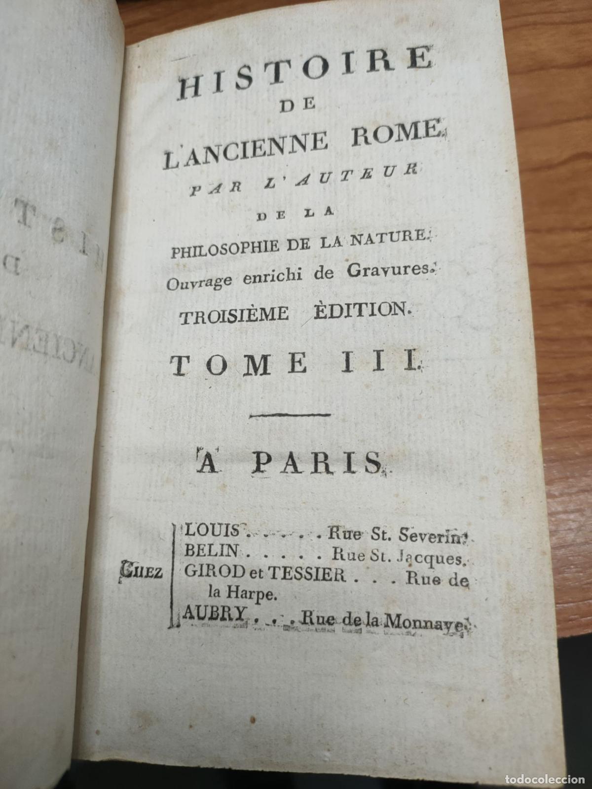 Libros antiguos: Histoire de lancienne Rome. tome III - Foto 2