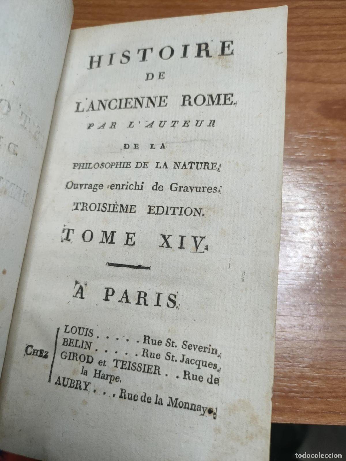Libros antiguos: Histoire de lAncienne Rome - Tome XIV - - Foto 2