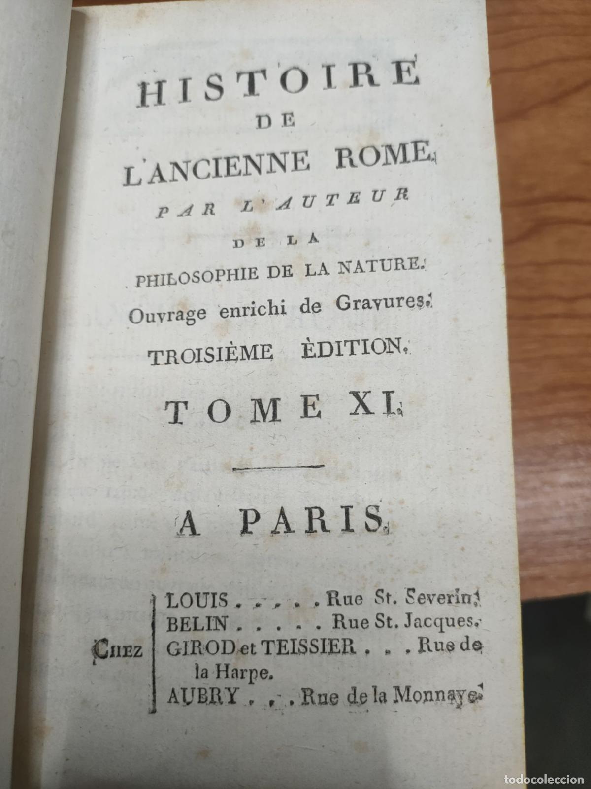Libros antiguos: Histoire de lancienne Rome - TOME XI - Foto 2