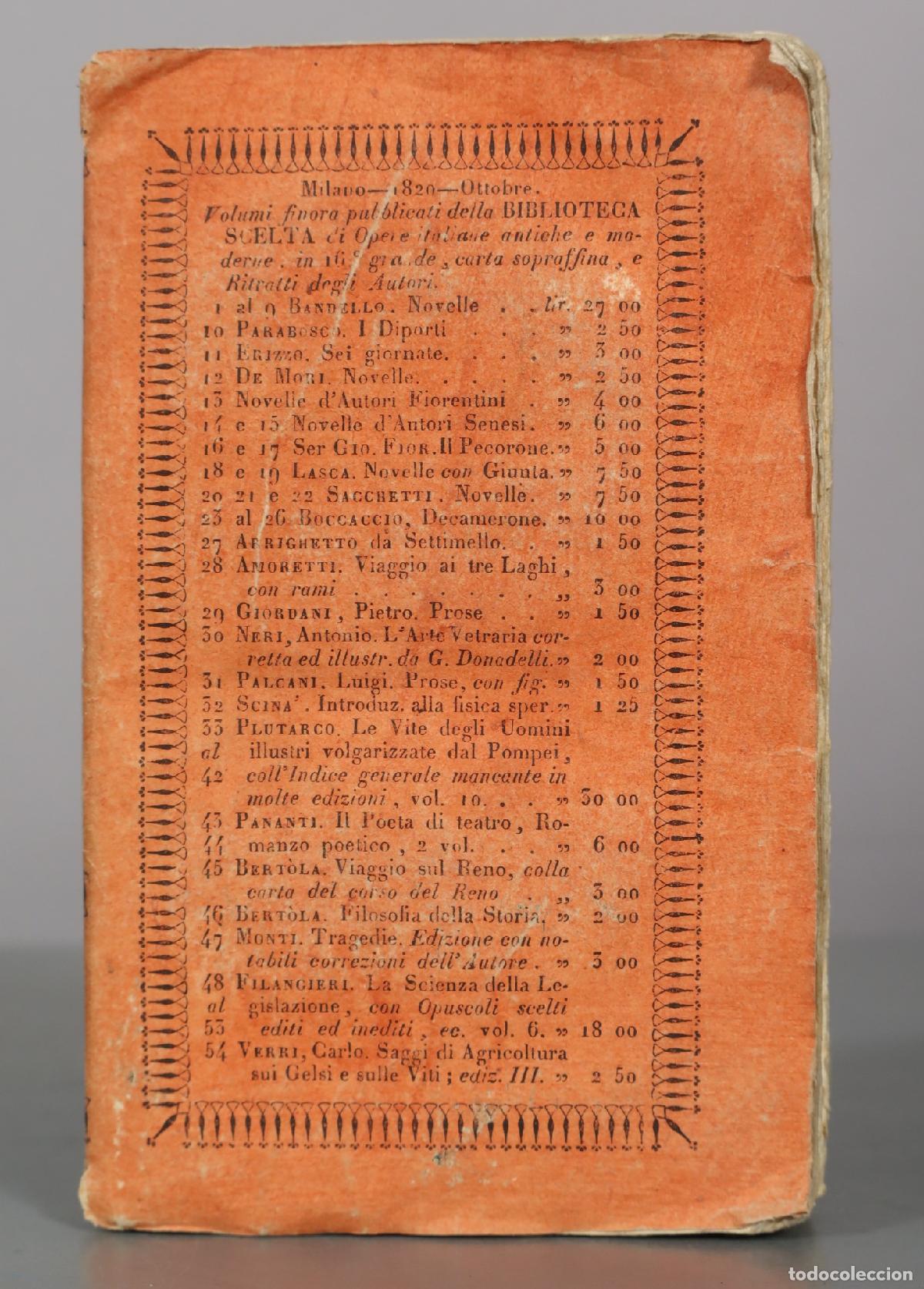 Libros antiguos: Il Pecorone - Giovanni Fiorentino. VOL II 1815